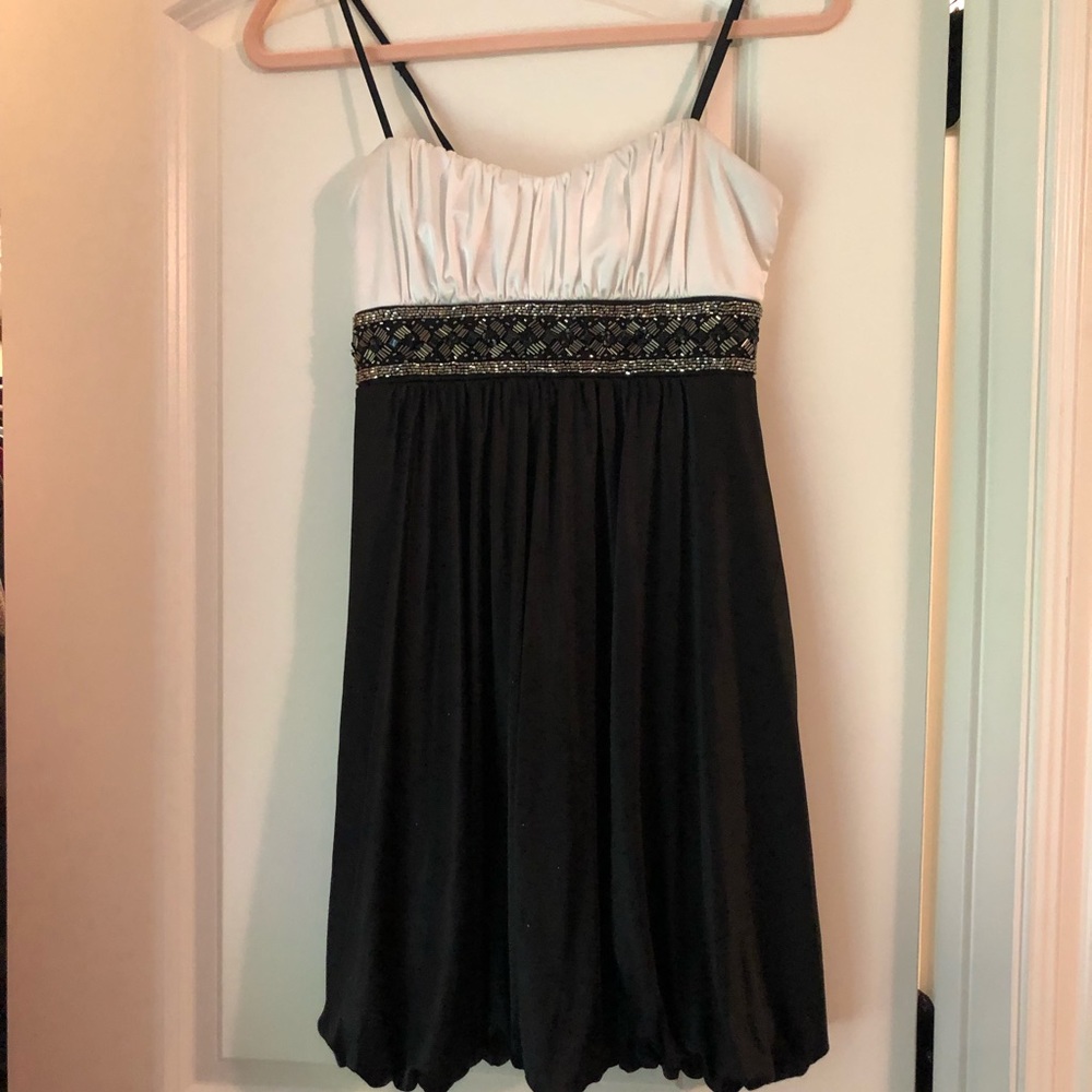 Beautiful Trixxi Black + White formal satin dress